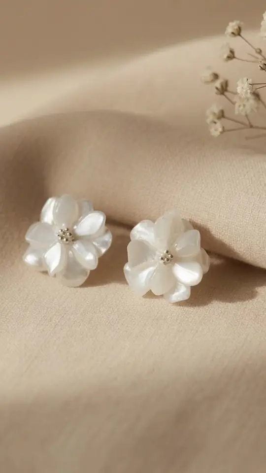 Bloom mother-of-pearl flower earrings
